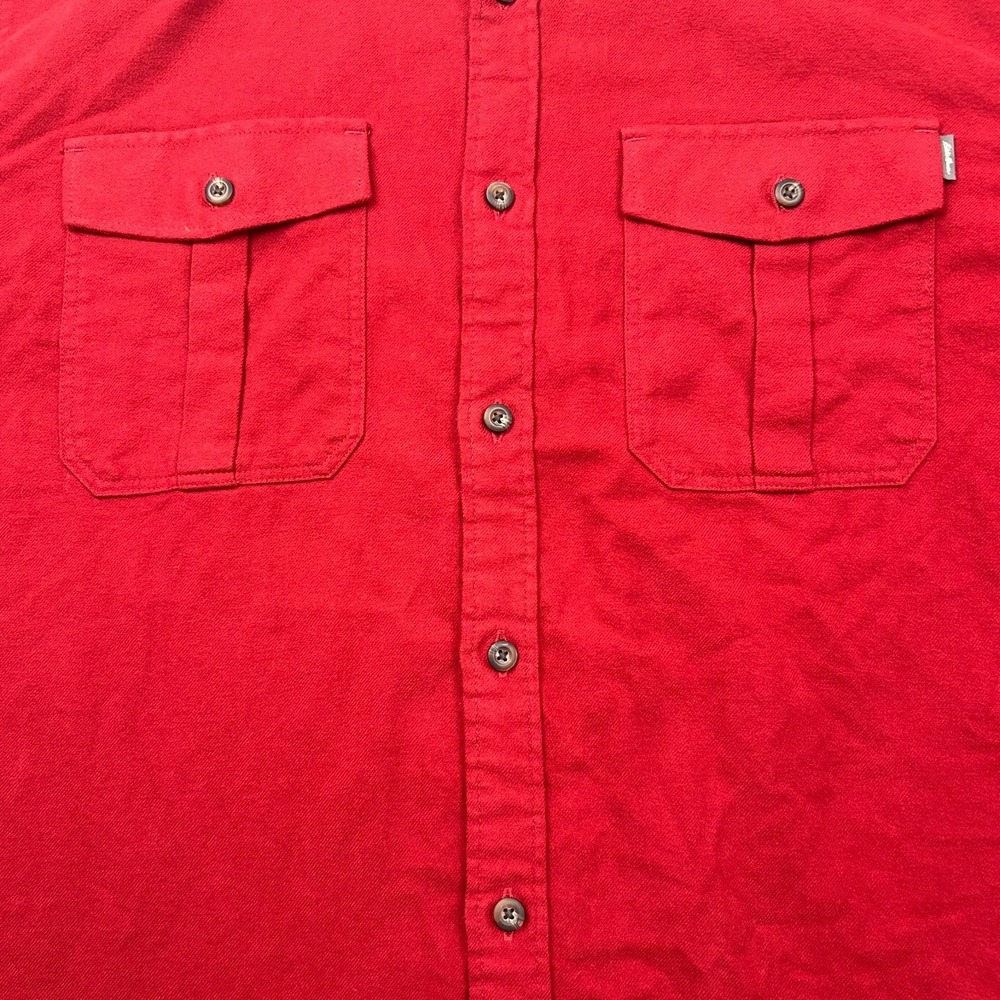 Eddie Bauer Relaxed Fit 2 Pocket Flannel Button Up Long Sleeve Shirt Mens XL Red - Picture 5 of 16
